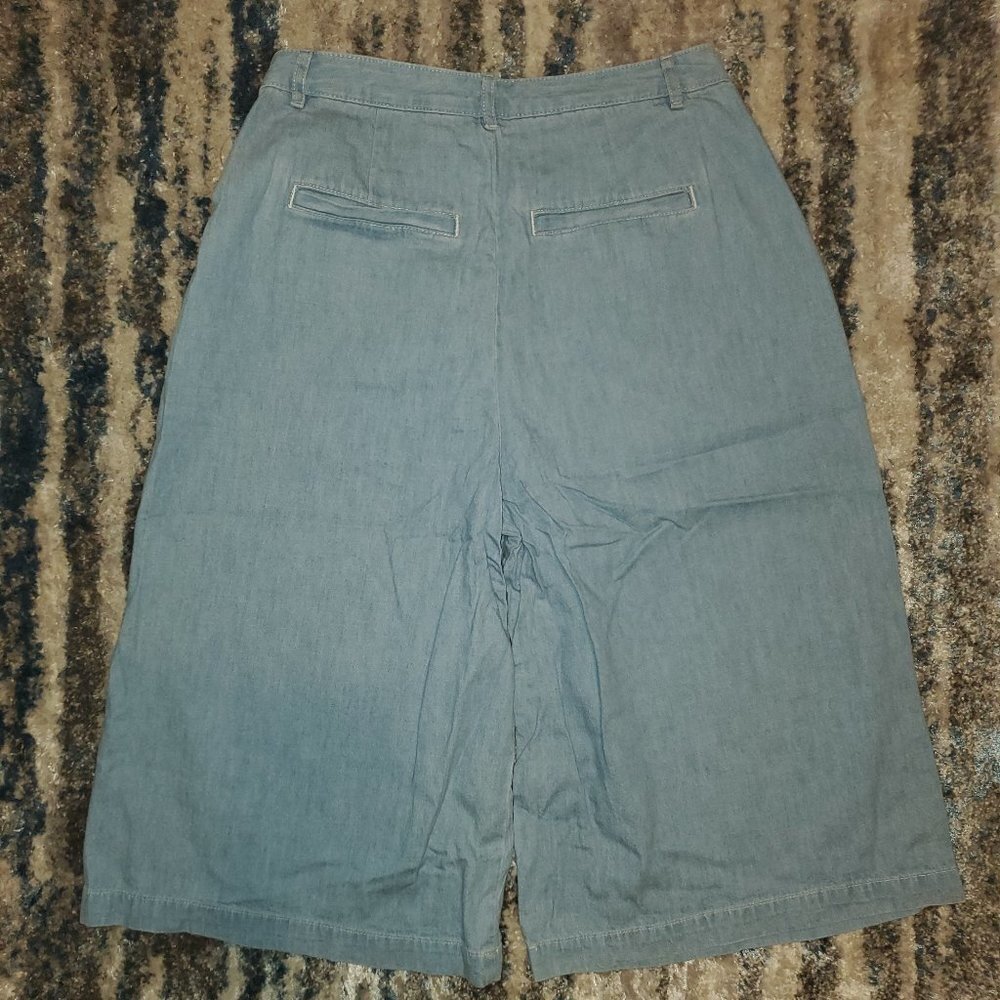 New Anthropologie Pilcro and the Letterpress Mina Chambray Culottes Size 28 - Picture 11 of 12